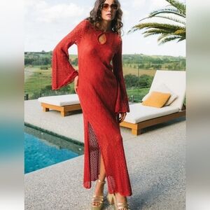 BNWT Nine Lives Bazaar Manhattan Maxi Dress In Tango